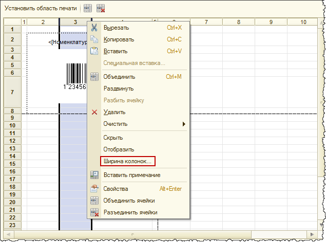 1с пример макета. Шаблон штрих кода для 1с для принтера этикеток. Макет 1с. Настройки макета 1с. Ширина колонки 1с.