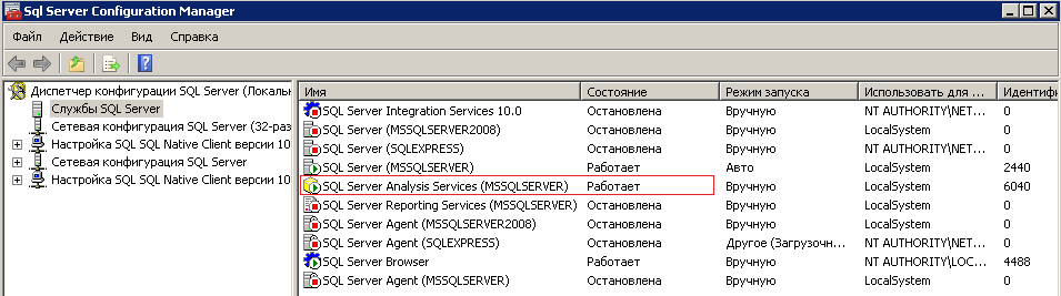  Диспетчер конфигурации SQL Server