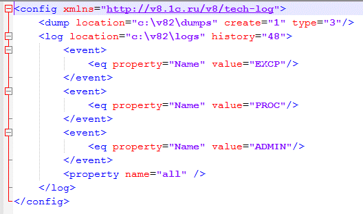 Пример файла настроек logcfg.xml